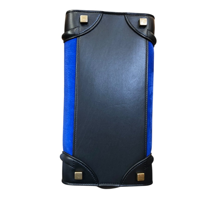 セリーヌ CELINE ラゲージマイクロショッパー 167793 ブルー レザー メンズ ハンドバッグ