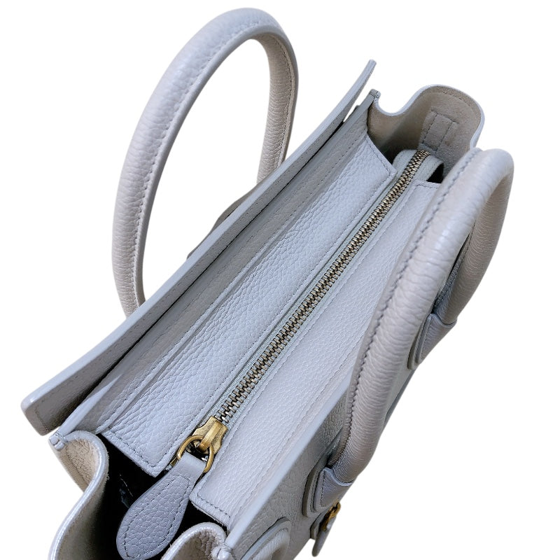 セリーヌ CELINE ラゲージナノショッパー 189243 ホワイト/ゴールド金具 レザー/カーフスキン レディース ショルダーバッグ
