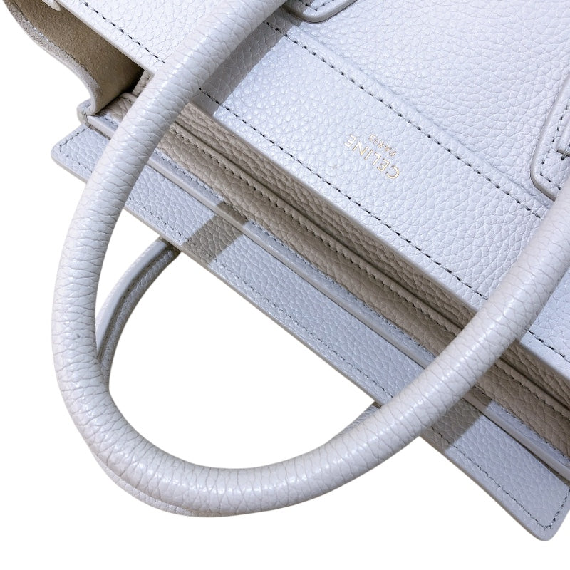 セリーヌ CELINE ラゲージナノショッパー 189243 ホワイト/ゴールド金具 レザー/カーフスキン レディース ショルダーバッグ