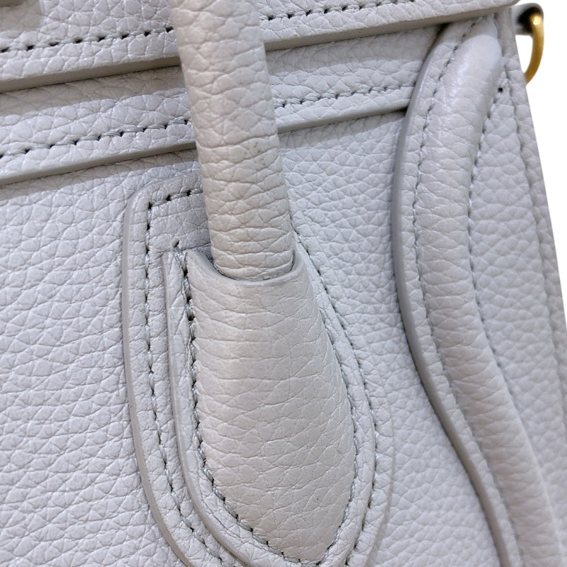 セリーヌ CELINE ラゲージナノショッパー 189243 ホワイト/ゴールド金具 レザー/カーフスキン レディース ショルダーバッグ