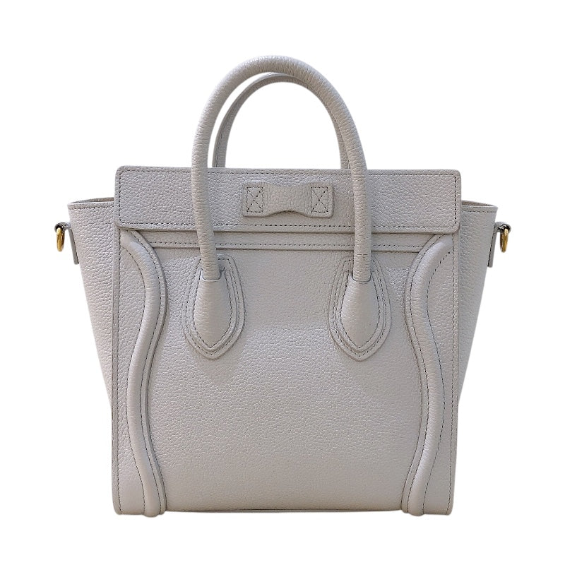 セリーヌ CELINE ラゲージナノショッパー 189243 ホワイト/ゴールド金具 レザー/カーフスキン レディース ショルダーバッグ