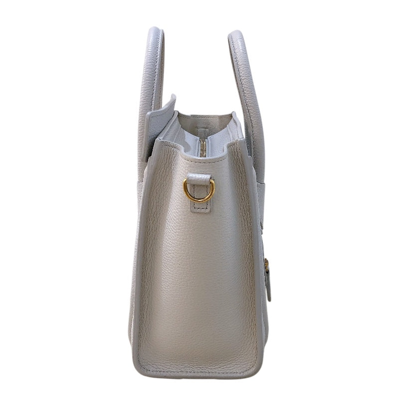セリーヌ CELINE ラゲージナノショッパー 189243 ホワイト/ゴールド金具 レザー/カーフスキン レディース ショルダーバッグ