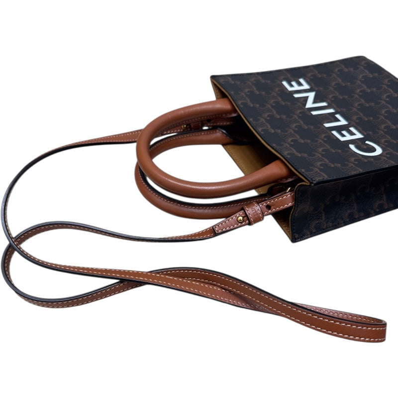セリーヌ CELINE ミニバーティカルカバ タン コーティングキャンバス レディース ショルダーバッグ