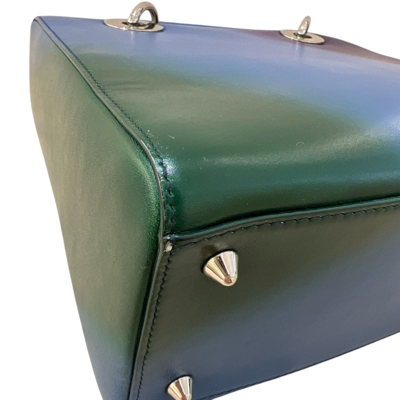 クリスチャン・ディオール Christian Dior レディディオール ミディアム グラデーション ブルー・グリーン・パープル レザー レディース ショルダーバッグ