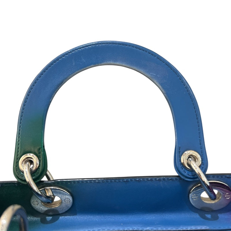 クリスチャン・ディオール Christian Dior レディディオール ミディアム グラデーション ブルー・グリーン・パープル レザー レディース ショルダーバッグ