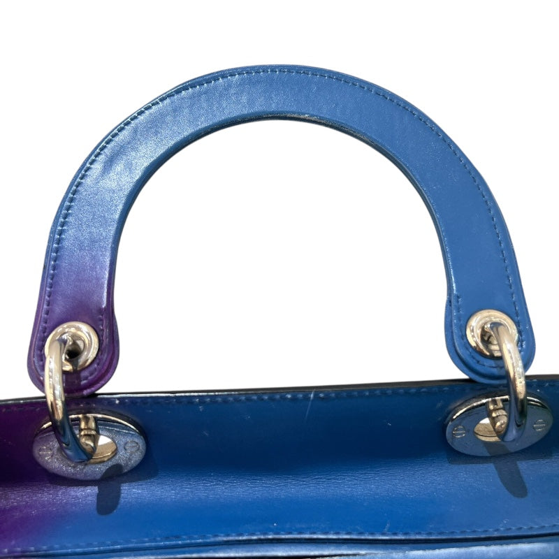 クリスチャン・ディオール Christian Dior レディディオール ミディアム グラデーション ブルー・グリーン・パープル レザー レディース ショルダーバッグ