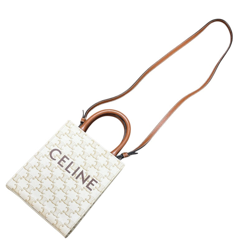 セリーヌ CELINE ミニ バーディカルカバ 194372 ホワイト トリオンフキャンバス レディース ショルダーバッグ