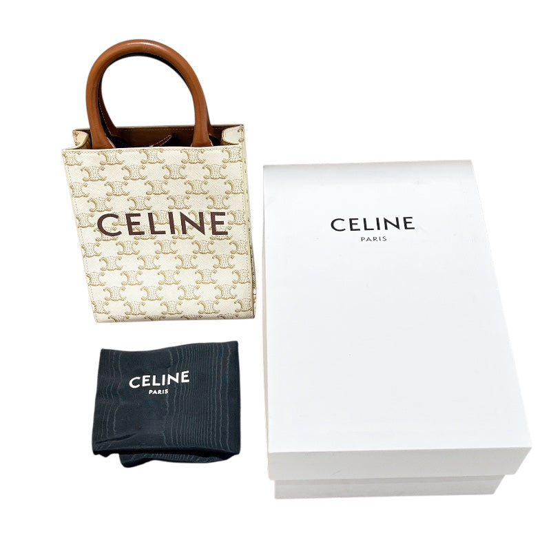 セリーヌ CELINE ミニ バーディカルカバ 194372 ホワイト トリオンフキャンバス レディース ショルダーバッグ