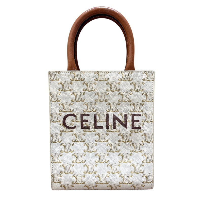 セリーヌ CELINE ミニ バーディカルカバ 194372 ホワイト トリオンフキャンバス レディース ショルダーバッグ