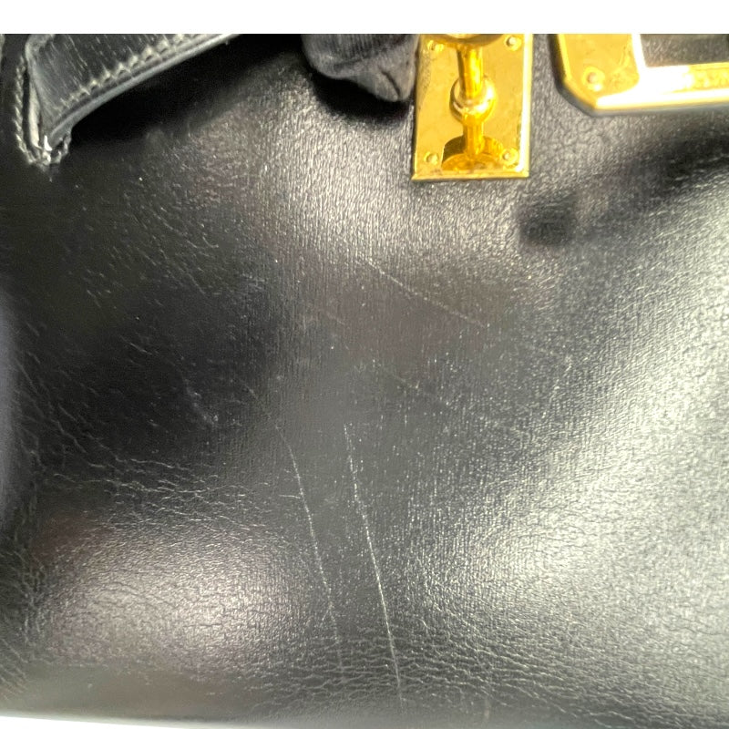 エルメス HERMES ミニケリー20 ○S刻 ブラック GD金具 ボックスカーフ レディース ショルダーバッグ