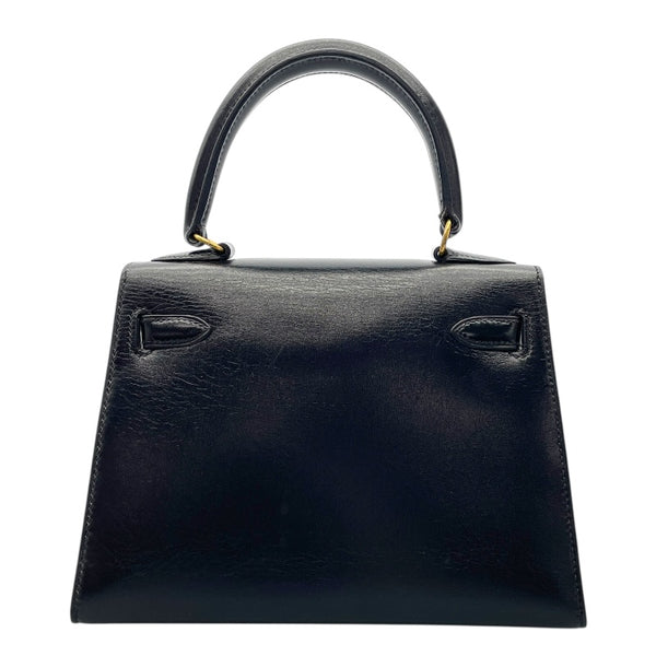 エルメス HERMES ミニケリー20 ○S刻 ブラック GD金具 ボックスカーフ レディース ショルダーバッグ