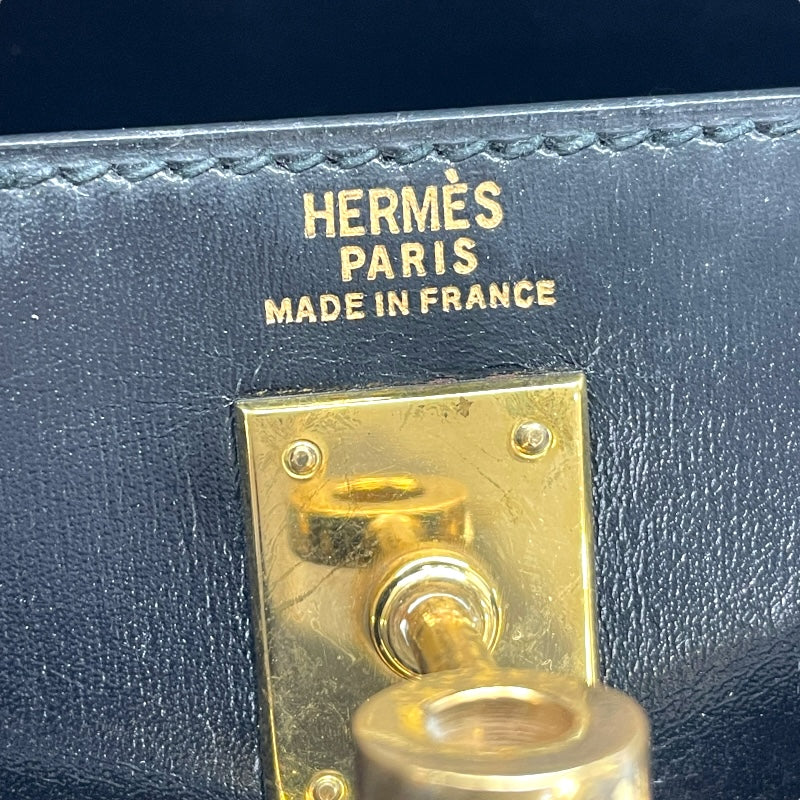 エルメス HERMES ミニケリー20 ○S刻 ブラック GD金具 ボックスカーフ