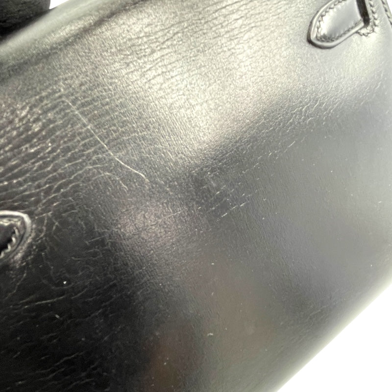 エルメス HERMES ミニケリー20 ○S刻 ブラック GD金具 ボックスカーフ レディース ショルダーバッグ