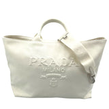 プラダ PRADA 2WAY ハンド 1BG395 ホワイト キャンバス レディース ショルダーバッグ