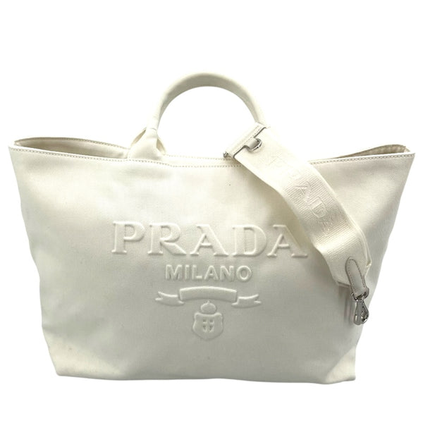プラダ PRADA 2WAY ハンド 1BG395 ホワイト キャンバス