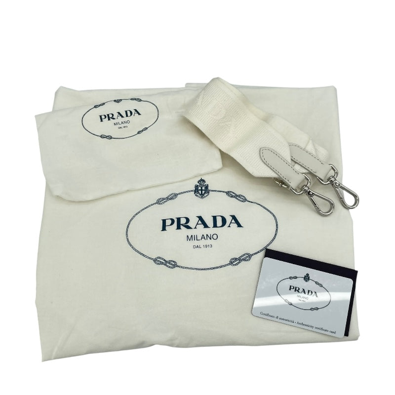 プラダ PRADA 2WAY ハンド 1BG395 ホワイト キャンバス