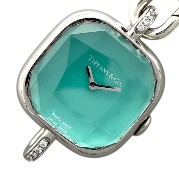 ティファニー TIFFANY＆CO ハードウェア ウォッチ 73331277 ブルー SS/SV/8Pダイヤ クオーツ レディース 腕時計