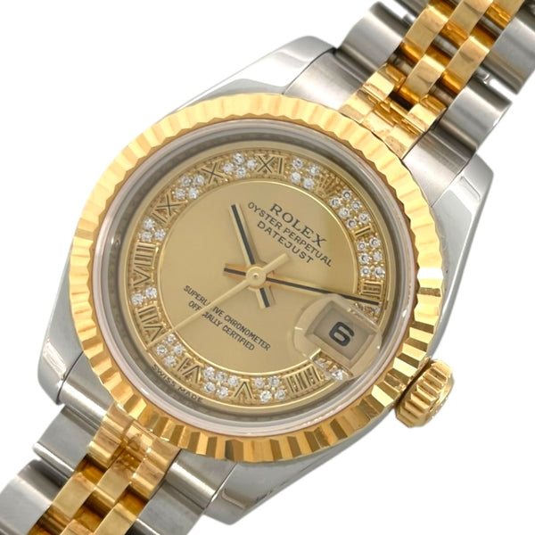 ロレックス ROLEX デイトジャスト26 ミリヤード 179173MR シャンパン  K18イエローゴールド K18YG/SS 自動巻き レディース 腕時計