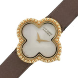 ヴァンクリーフ＆アーペル Van Cleef & Arpels アルハンブラ  ホワイトシェル 136574 ホワイトシェル K18YG/レザー クオーツ レディース 腕時計