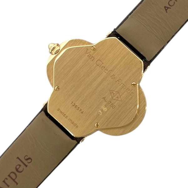 ヴァンクリーフ＆アーペル Van Cleef & Arpels アルハンブラ  ホワイトシェル 136574 ホワイトシェル K18YG/レザー クオーツ レディース 腕時計