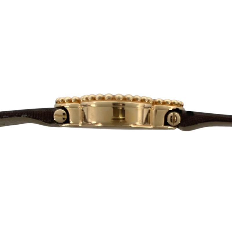 ヴァンクリーフ＆アーペル Van Cleef & Arpels アルハンブラ  ホワイトシェル 136574 ホワイトシェル K18YG/レザー クオーツ レディース 腕時計
