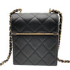 シャネル CHANEL ボックスショルダー AP2656 ブラック×GD金具 ラム レディース ショルダーバッグ