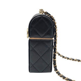 シャネル CHANEL ボックスショルダー AP2656 ブラック×GD金具 ラム レディース ショルダーバッグ