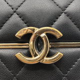 シャネル CHANEL ボックスショルダー AP2656 ブラック×GD金具 ラム レディース ショルダーバッグ