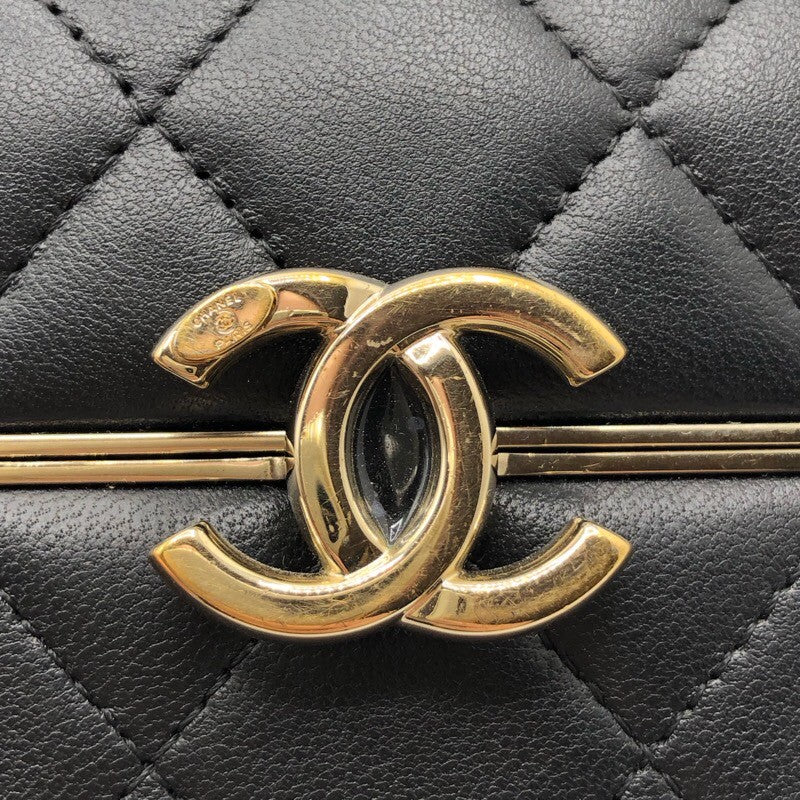 シャネル CHANEL ボックスショルダー AP2656 ブラック×GD金具 ラム レディース ショルダーバッグ