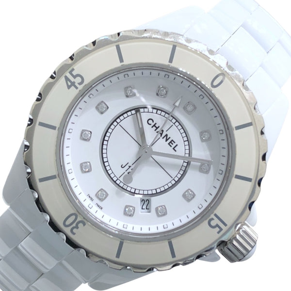 シャネル CHANEL J12 33MM H1628 ホワイト セラミック ダイヤモンド クオーツ レディース 腕時計