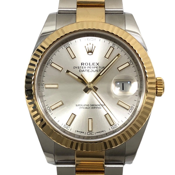 ロレックス ROLEX デイトジャスト41 ランダムシリアル 126333 シルバー オイスターブレス SS/K18YG メンズ 腕時計