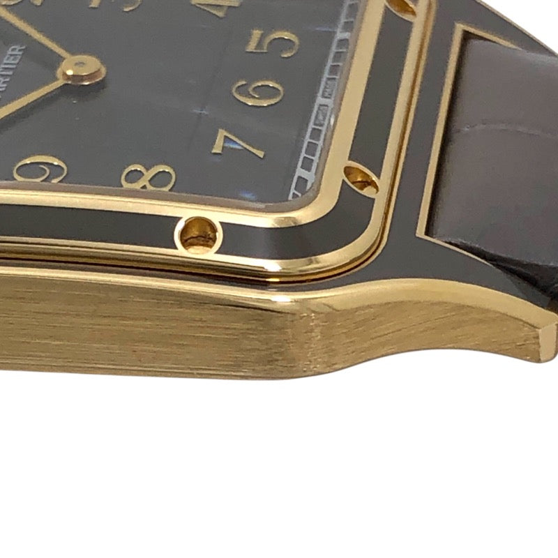 カルティエ Cartier サントス デュモンLM WGSA0097 グレー K18YG/革