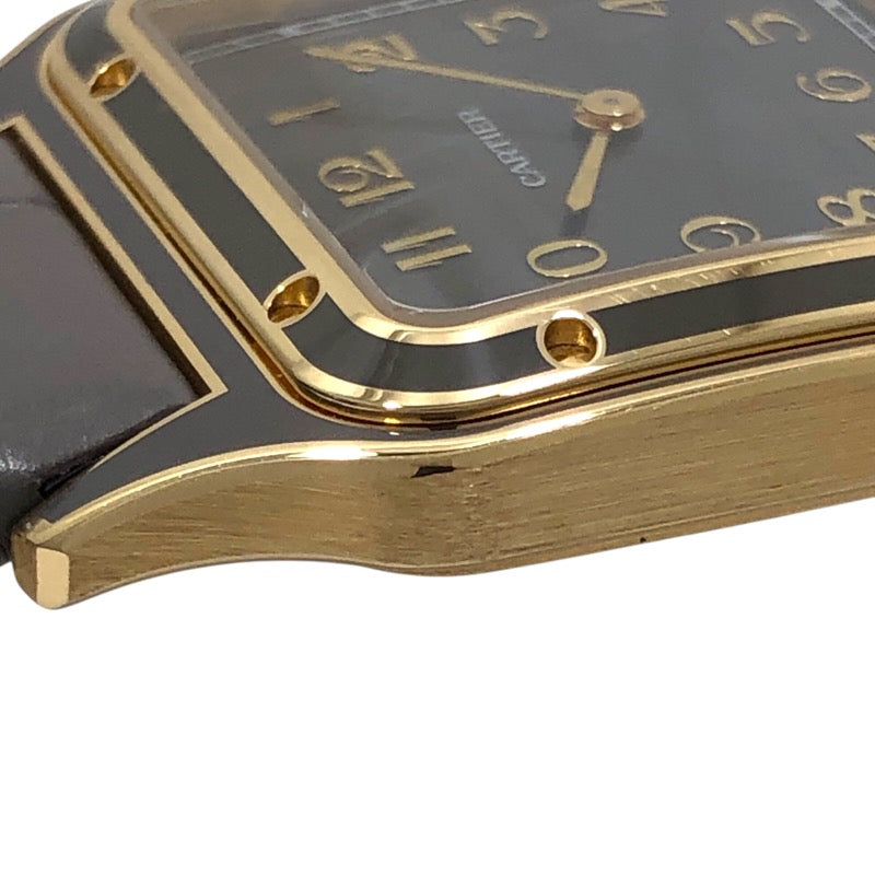 カルティエ Cartier サントス デュモンLM WGSA0097 グレー K18YG/革