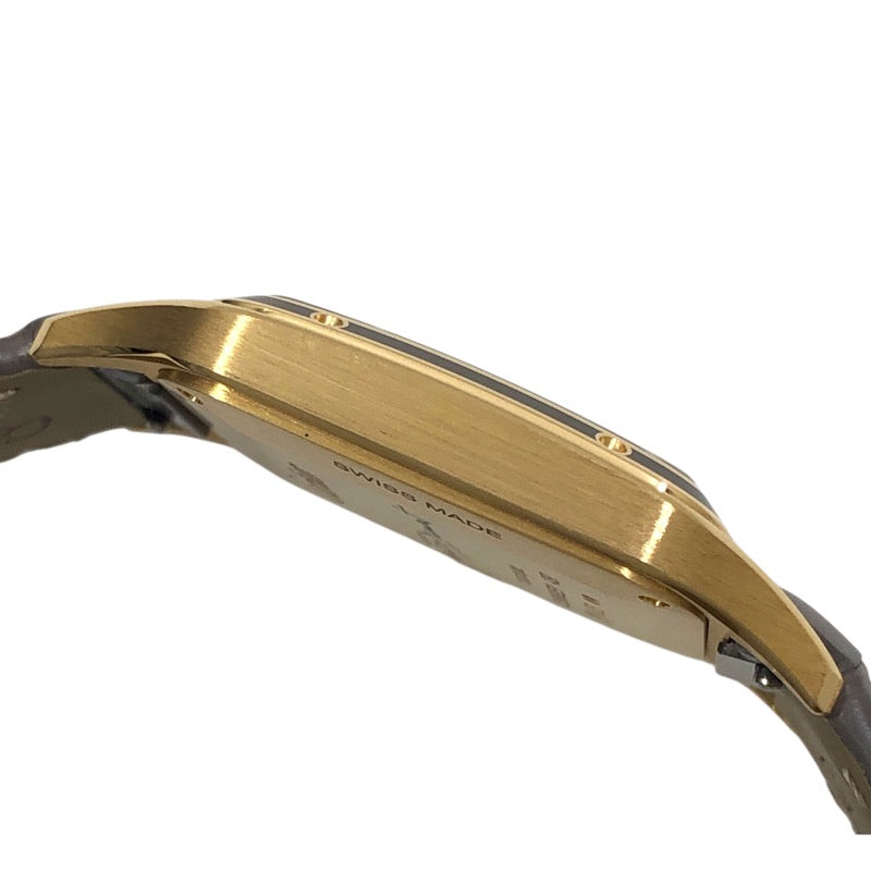 カルティエ Cartier サントス デュモンLM WGSA0097 グレー K18YG/革