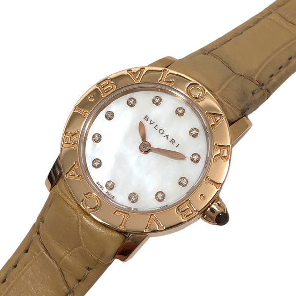 ブルガリ BVLGARI ブルガリブルガリ BBLP26WGL/12 ホワイトシェル 750PG レディース 腕時計