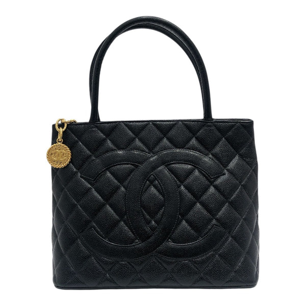 シャネル CHANEL 復刻トート A01804 ブラック キャビア レディース ハンドバッグ