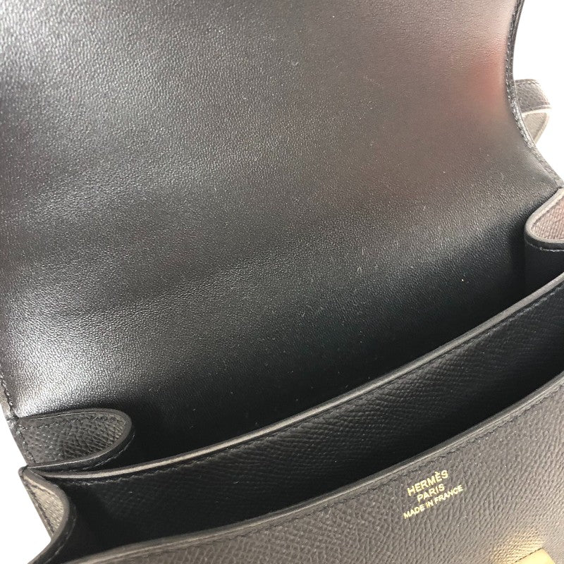 エルメス HERMES コンスタンス3ミニ K刻 ブラック ゴールド金具 ヴォーエプソン レディース ショルダーバッグ