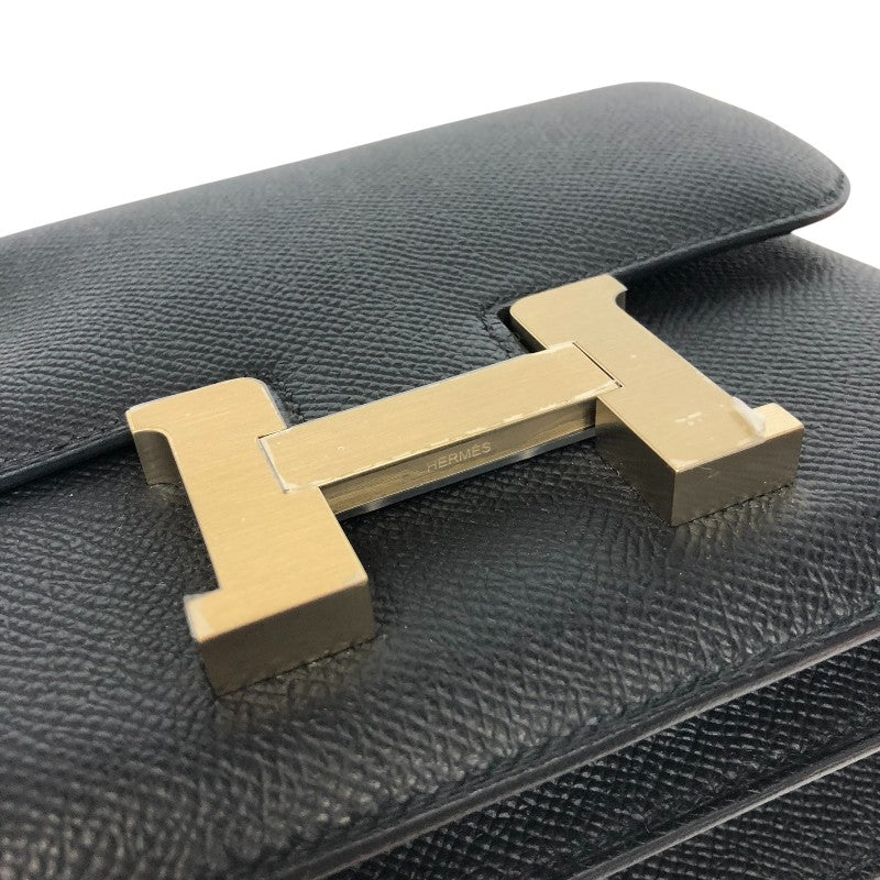 エルメス HERMES コンスタンス3ミニ K刻 ブラック ゴールド金具 ヴォーエプソン レディース ショルダーバッグ