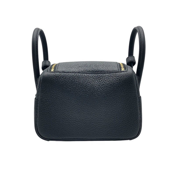 エルメス HERMES リンディミニ W刻印 ブラック ×GD金具 トリヨン レディース ショルダーバッグ