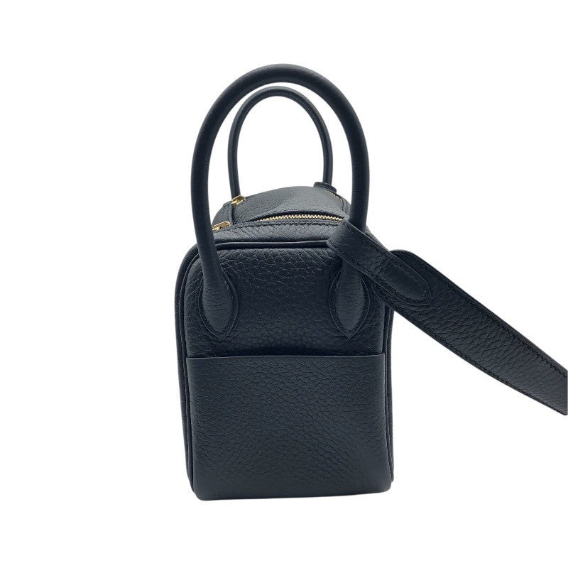 エルメス HERMES リンディミニ W刻印 ブラック ×GD金具 トリヨン レディース ショルダーバッグ