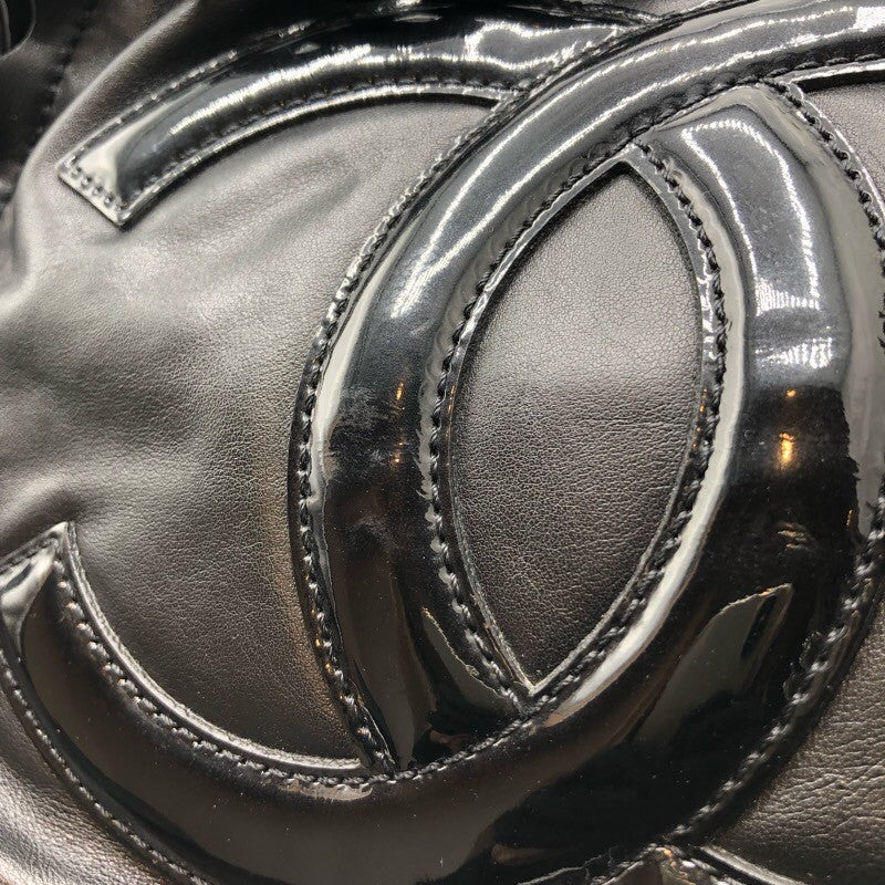 シャネル CHANEL ココマークプラチェーントートバッグ ブラック ラム レディース トートバッグ