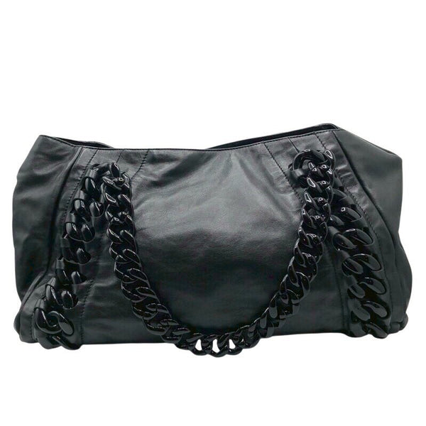 シャネル CHANEL ココマークプラチェーントートバッグ ブラック ラム レディース トートバッグ