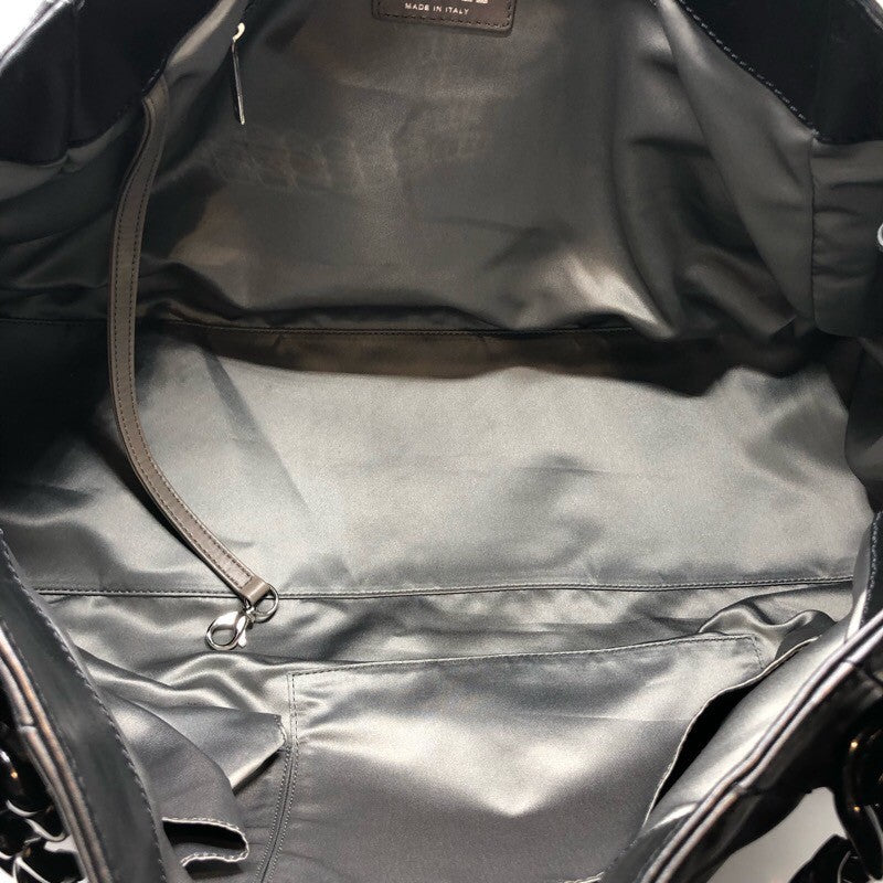 シャネル CHANEL ココマークプラチェーントートバッグ ブラック ラム レディース トートバッグ