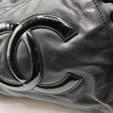 シャネル CHANEL ココマークプラチェーントートバッグ ブラック ラム レディース トートバッグ