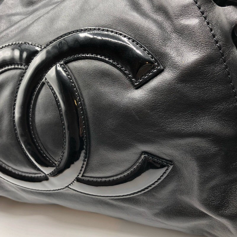 シャネル CHANEL ココマークプラチェーントートバッグ ブラック ラム レディース トートバッグ
