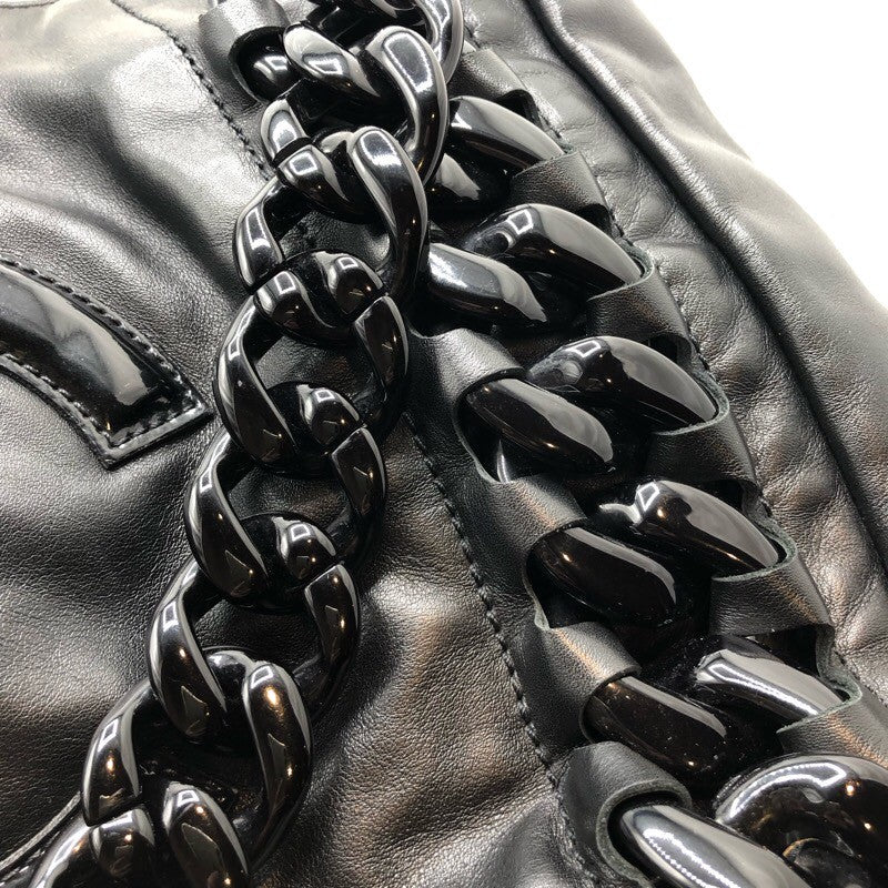 シャネル CHANEL ココマークプラチェーントートバッグ ブラック ラム レディース トートバッグ