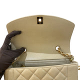 シャネル CHANEL ダイアナ22 A01164 8番台 ベージュ×ゴールド金具 キャビアスキン レディース ショルダーバッグ