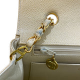 シャネル CHANEL ダイアナ22 A01164 8番台 ベージュ×ゴールド金具 キャビアスキン レディース ショルダーバッグ