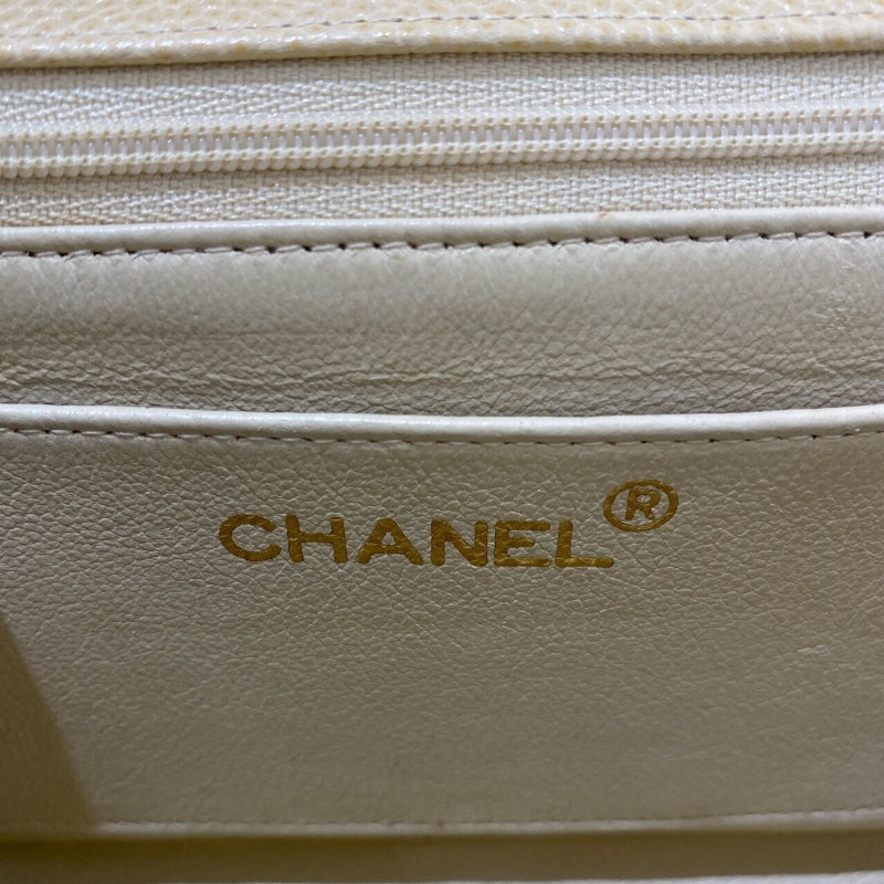 シャネル CHANEL ダイアナ22 A01164 8番台 ベージュ×ゴールド金具 キャビアスキン レディース ショルダーバッグ