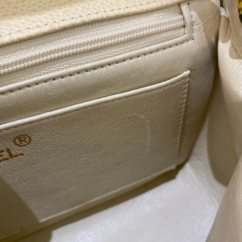 シャネル CHANEL ダイアナ22 A01164 8番台 ベージュ×ゴールド金具 キャビアスキン レディース ショルダーバッグ